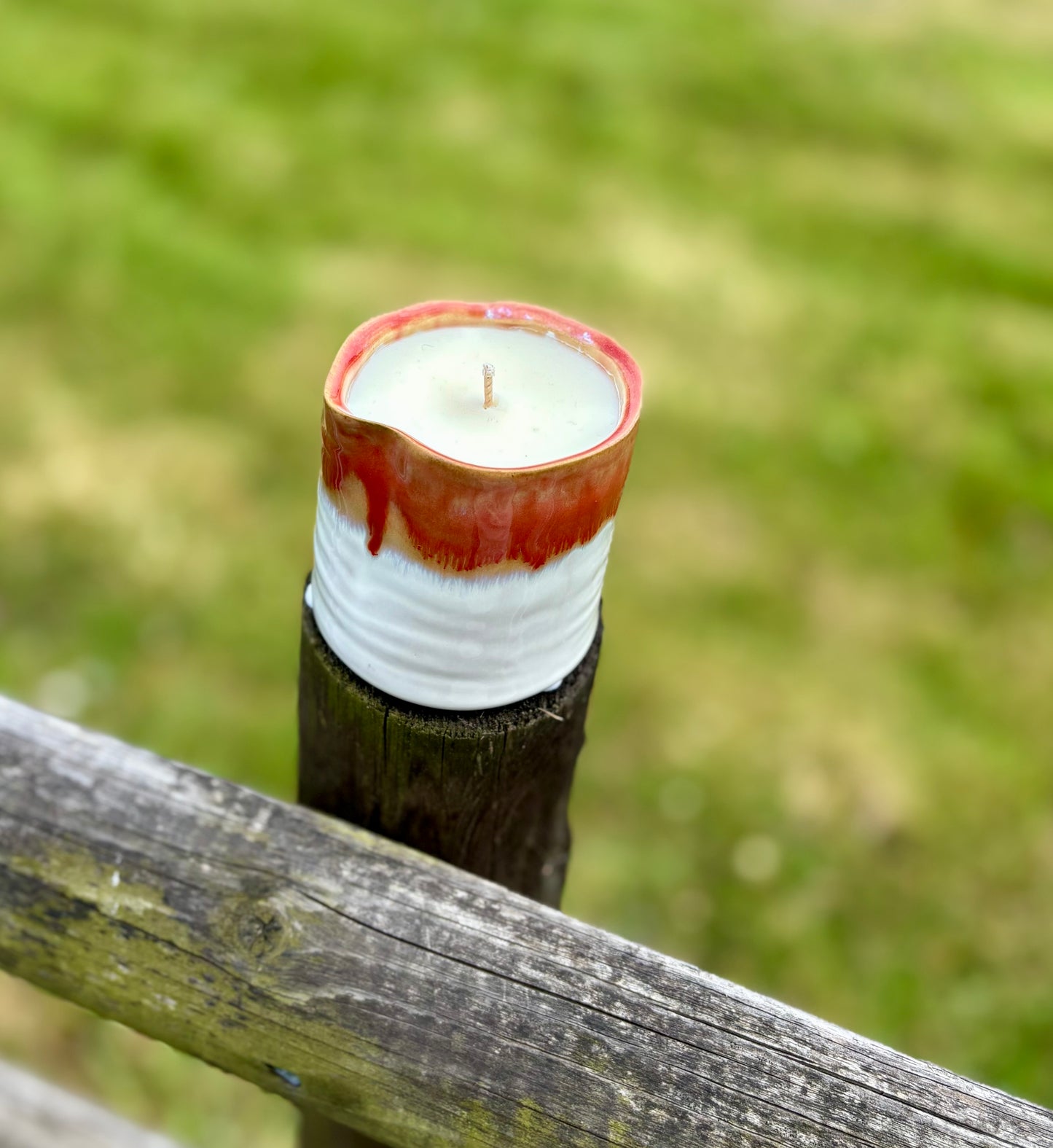 Orange Ceramic Garden Candle