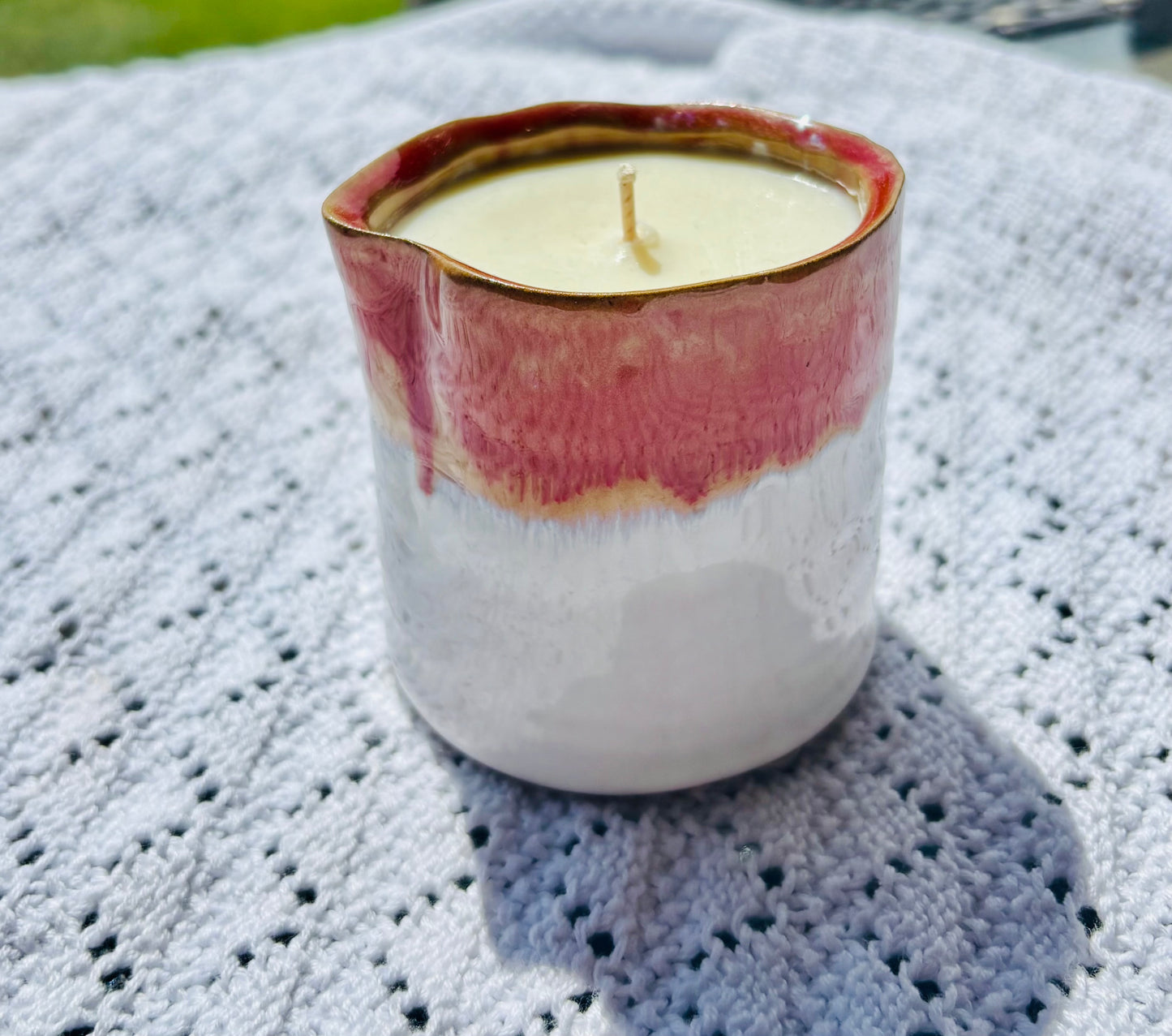 Orange Ceramic Garden Candle