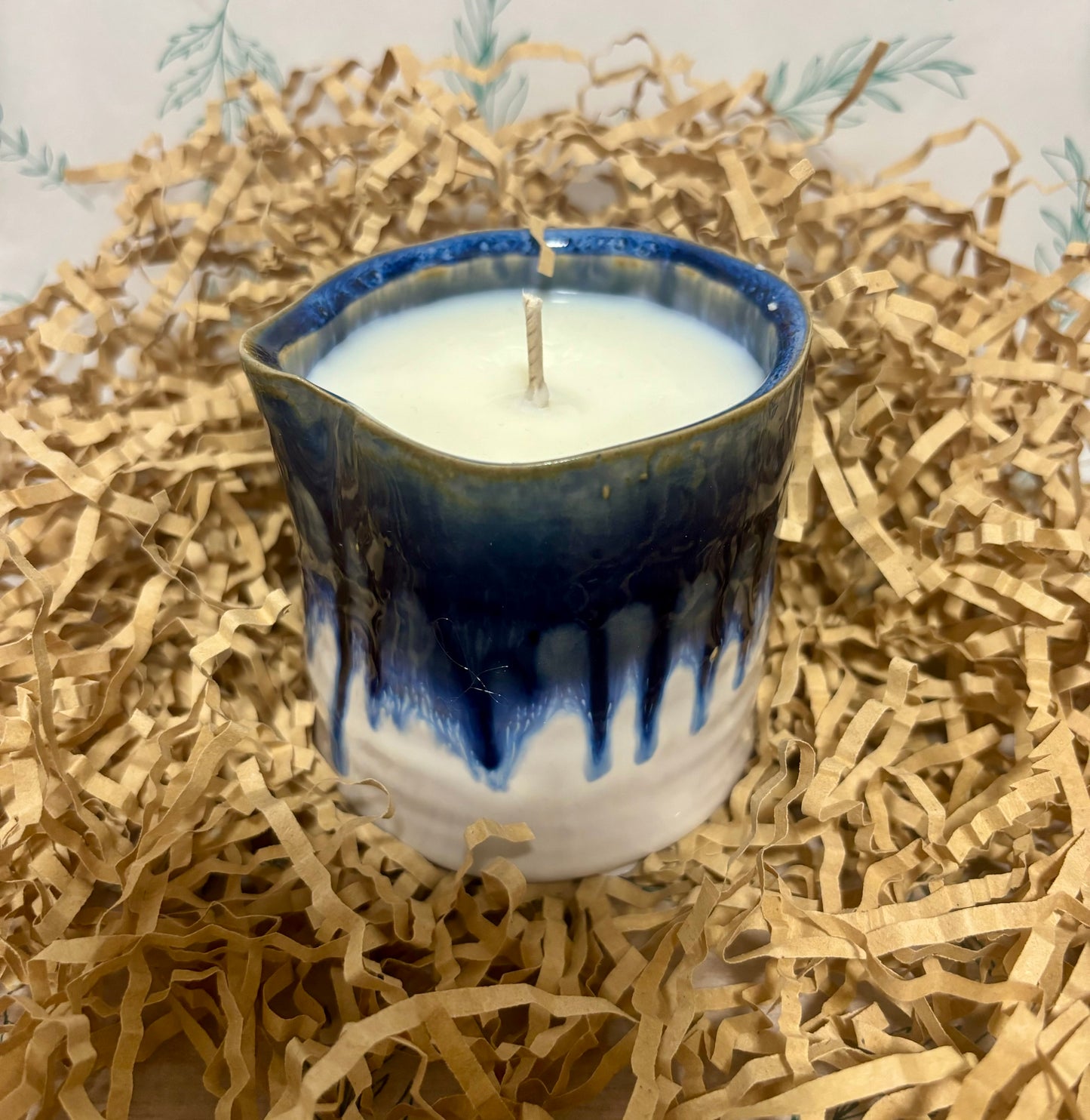 Sustainable ceramic plant pot candle