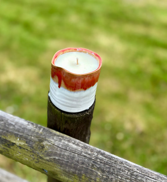 Orange Ceramic Garden Candle