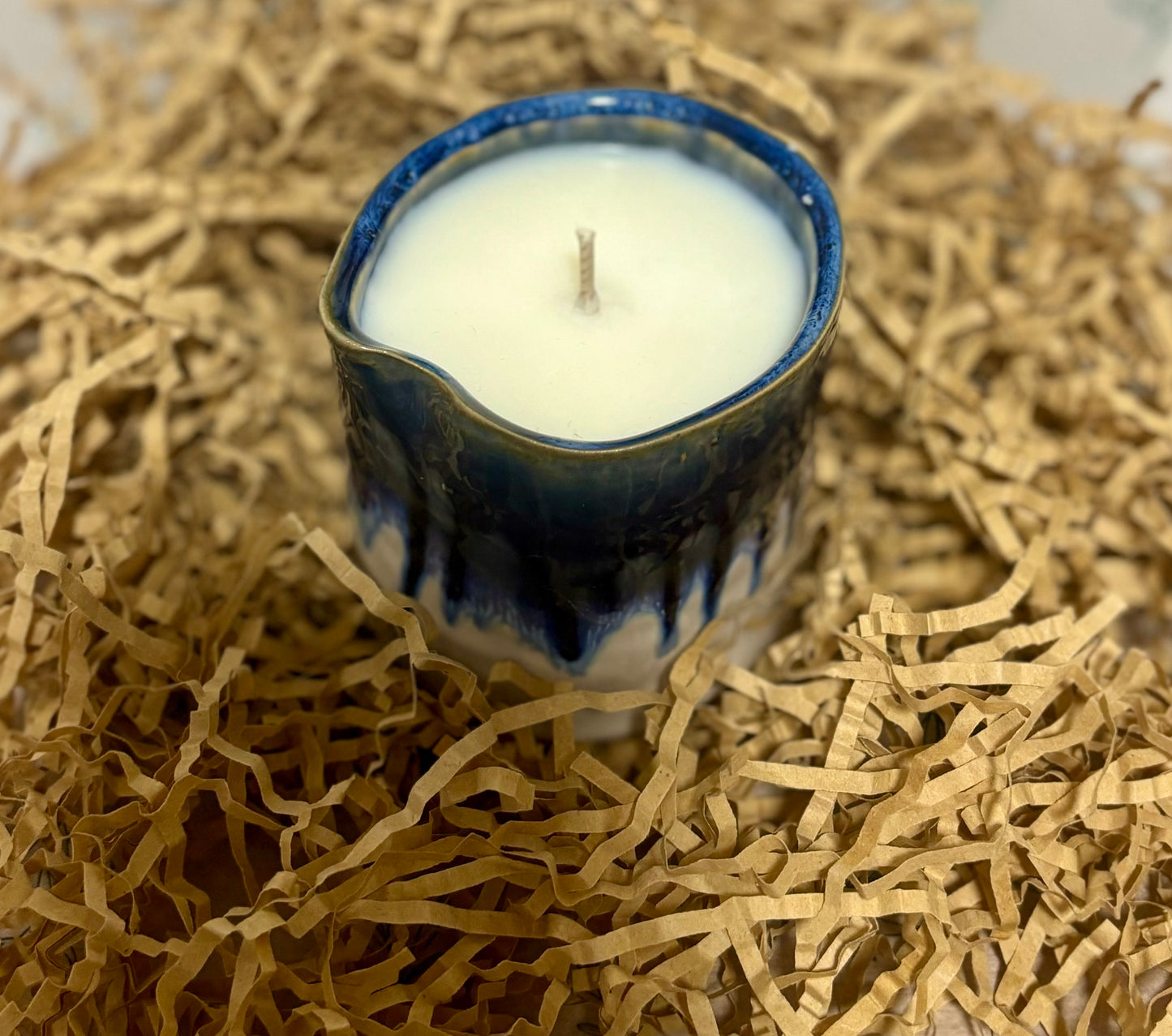 Sustainable ceramic plant pot candle