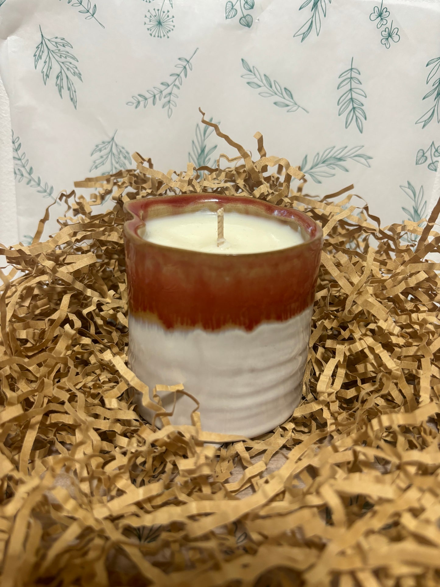 Sustainable ceramic plant pot candle