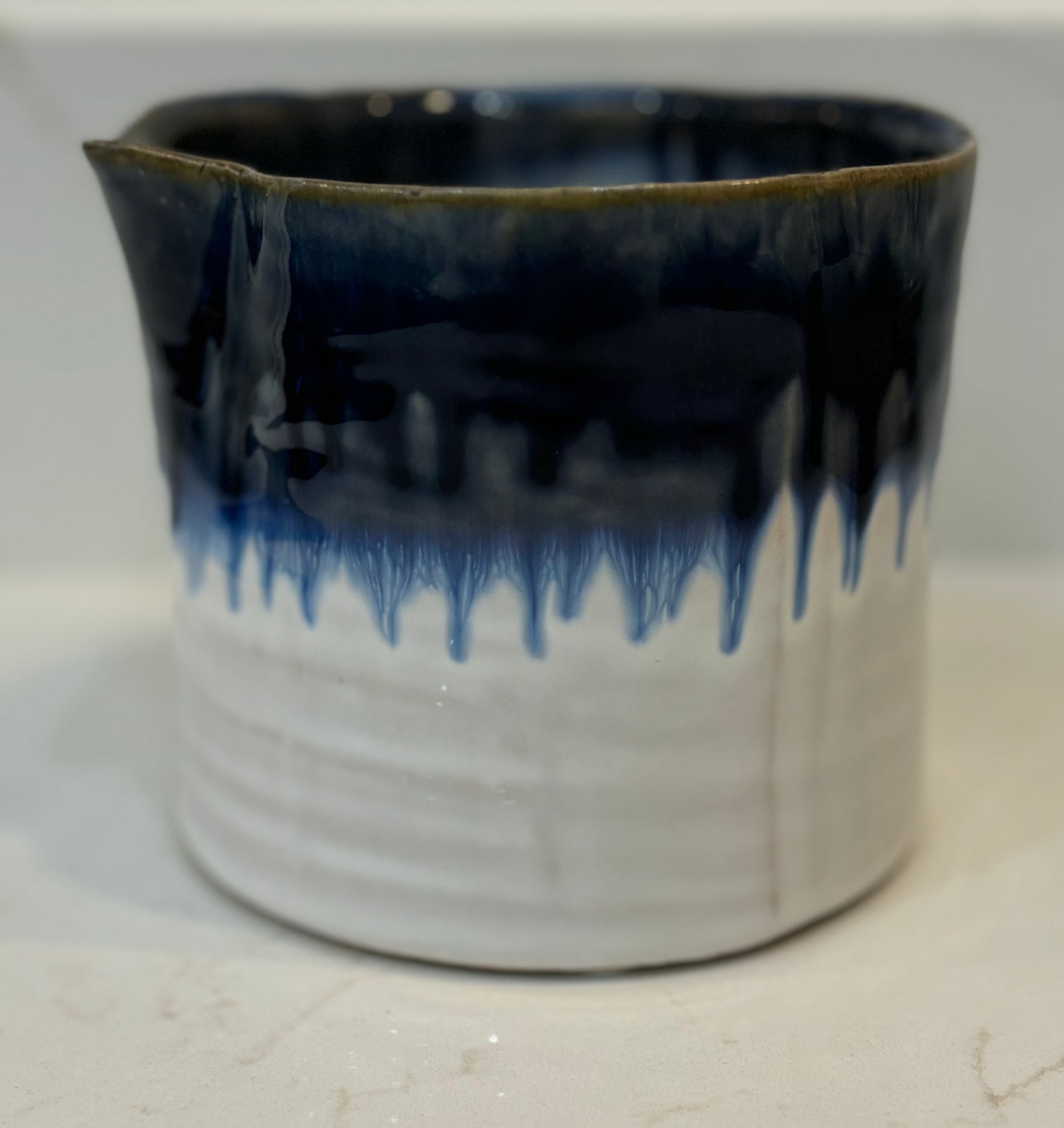 Blue drip plant pot