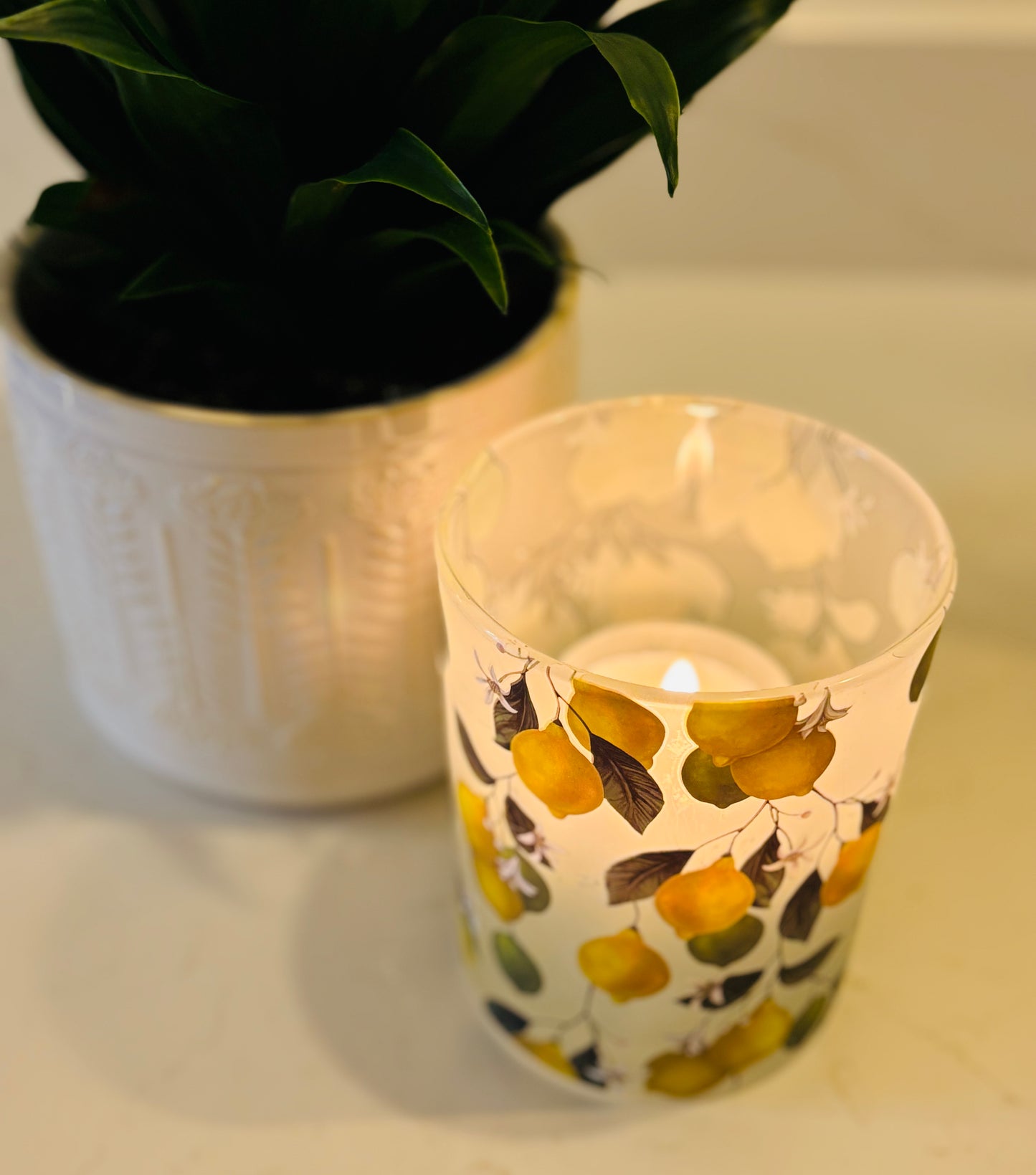 Lemon candle holder